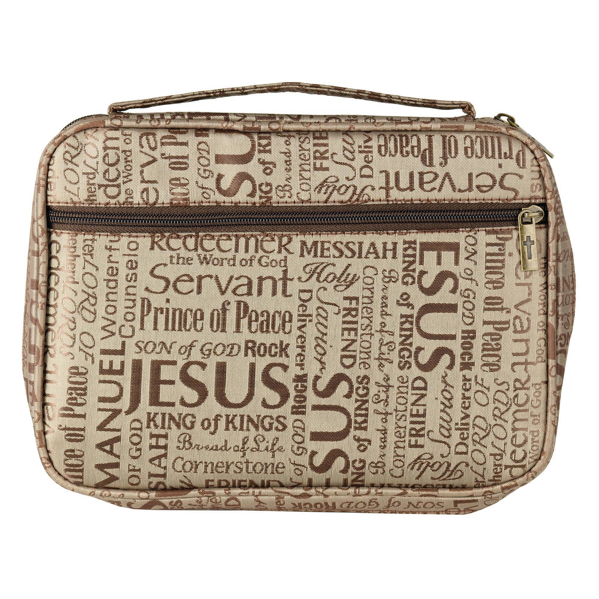 White Dove -NAMES OF JESUS BROWN BIBLE COVER X-X-LARGE