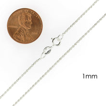 Load image into Gallery viewer, Cadena Para Mujer y Ninos de Plata 925 de Ley Esterlina Italiana Cuerda Corte De Diamante - Jewelry Store by Erik Rayo
