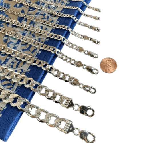 Cadenas Para Hombre y Mujer de Plata 925 de Ley Esterlina Italiana Eslabon Cubano Corte Diamante - Jewelry Store by Erik Rayo
