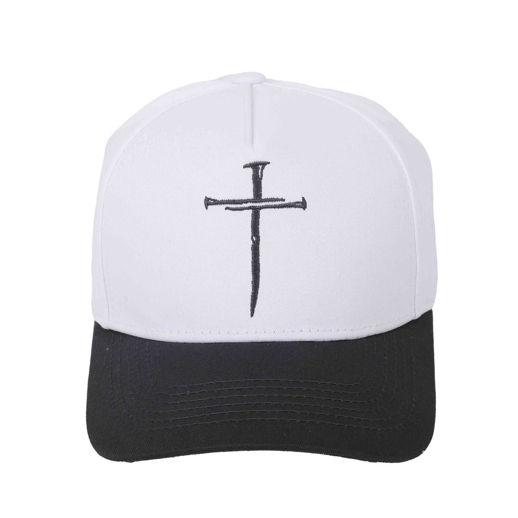 Hat - Cross Of Nails - Grey/White