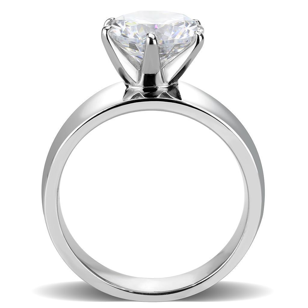 Clear Silver Rings for Women Solitaire Stainless Steel Zircoin Anillo Claro y Plata Para Mujer Solitario Acero Inoxidable - Jewelry Store by Erik Rayo