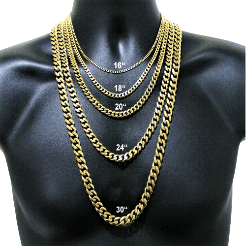 Collares Eslabon Cubano Cadenas De Acero Inoxidable Color Dorado Oro - Jewelry Store by Erik Rayo