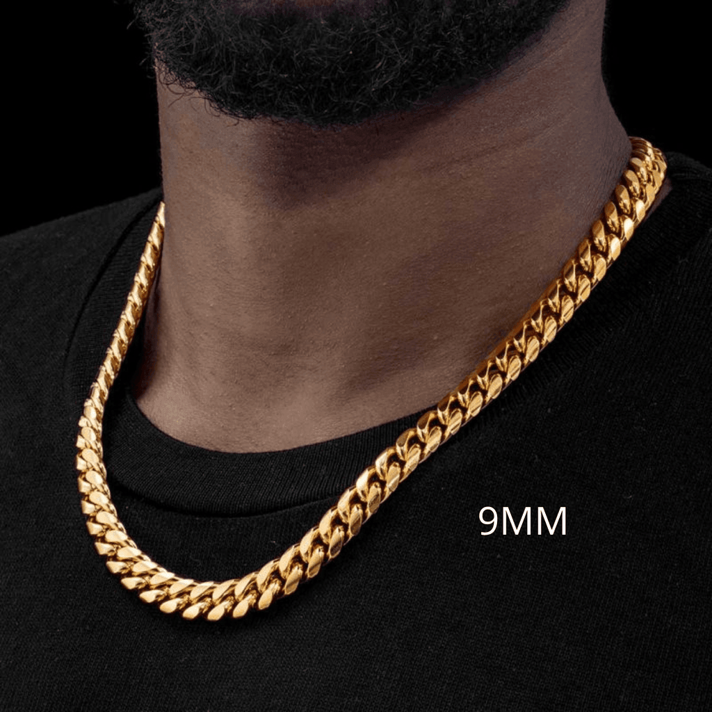 Collares Eslabon Cubano Cadenas De Acero Inoxidable Color Dorado Oro - Jewelry Store by Erik Rayo