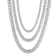 Load image into Gallery viewer, Silver Cuban Curb Chain Necklaces for Men and Women Stainless Steel - Jewelry Store by Erik Rayo
