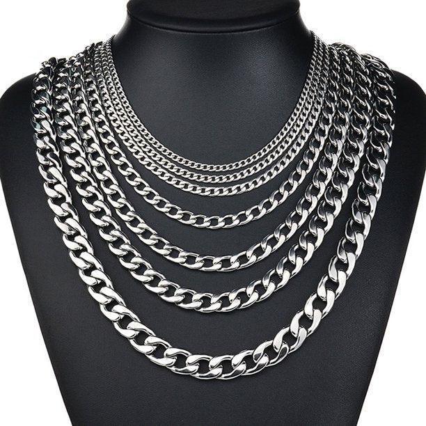 Collares Eslabon Cubano Cadenas De Acero Inoxidable Para Mujer Hombre - Jewelry Store by Erik Rayo