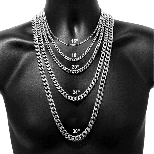 Collares Eslabon Cubano Cadenas De Acero Inoxidable Para Mujer Hombre - Jewelry Store by Erik Rayo