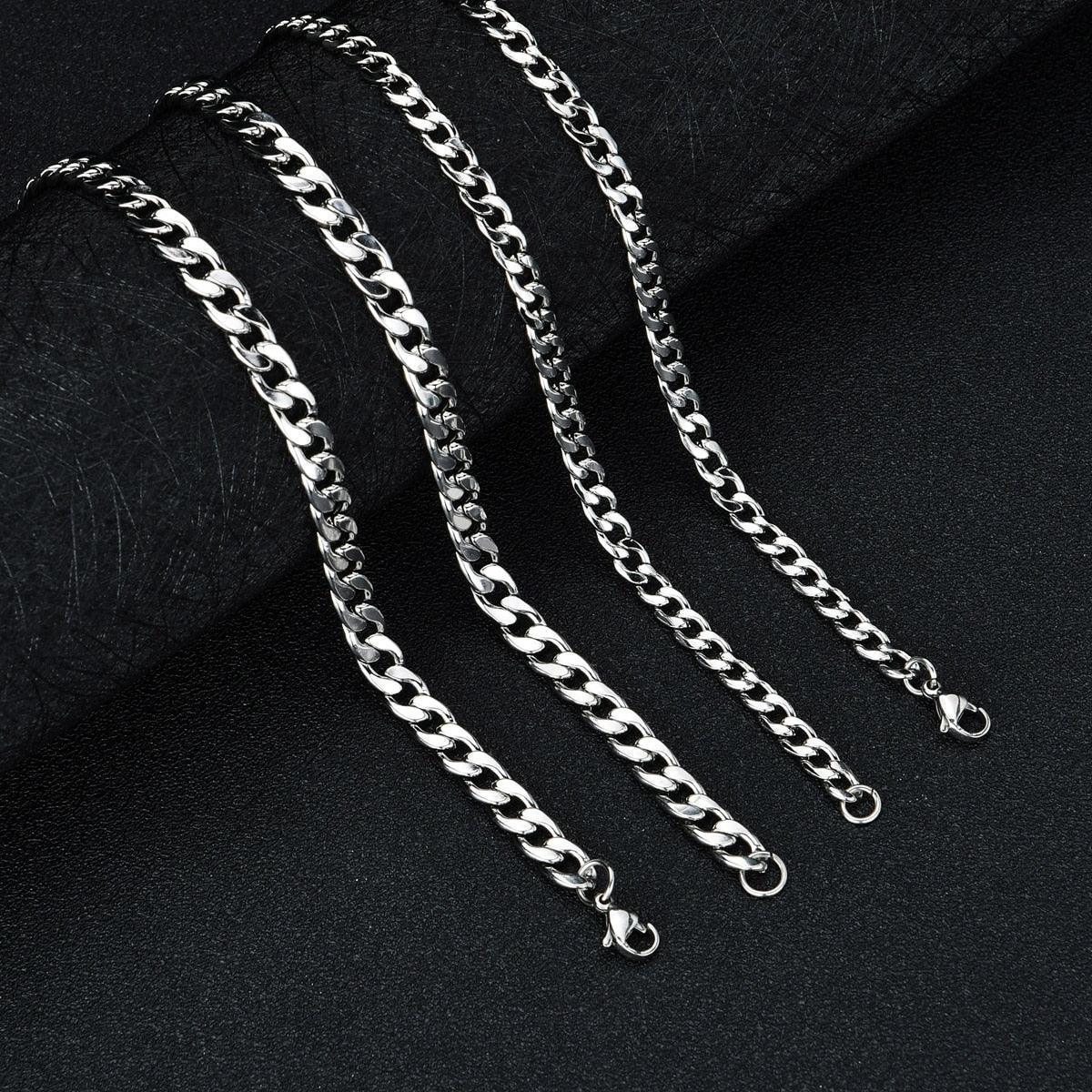 Collares Eslabon Cubano Cadenas De Acero Inoxidable Para Mujer Hombre - Jewelry Store by Erik Rayo