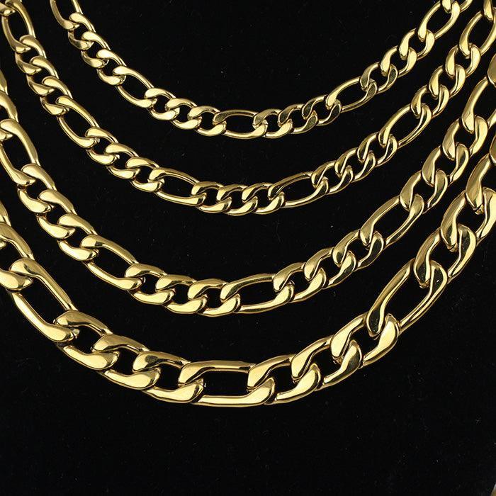 Collares Figaro Cadenas De Acero Inoxidable Color Dorado Oro - Jewelry Store by Erik Rayo