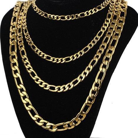 Collares Figaro Cadenas De Acero Inoxidable Color Dorado Oro - Jewelry Store by Erik Rayo