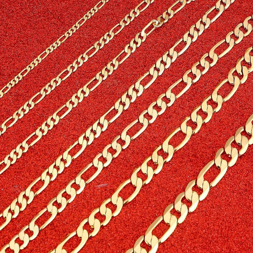 Collares Figaro Cadenas De Acero Inoxidable Color Dorado Oro - Jewelry Store by Erik Rayo