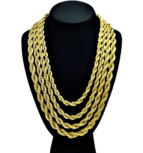 Collares Torzal Cadenas De Acero Inoxidable Color Dorado Oro - Jewelry Store by Erik Rayo