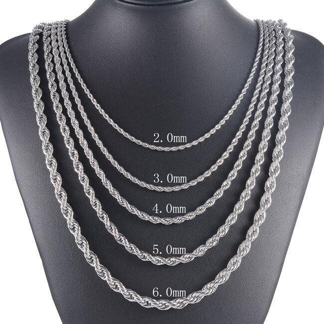 Collares Torzal Cadenas De Acero Inoxidable Para Hombre Mujer Nino - Jewelry Store by Erik Rayo