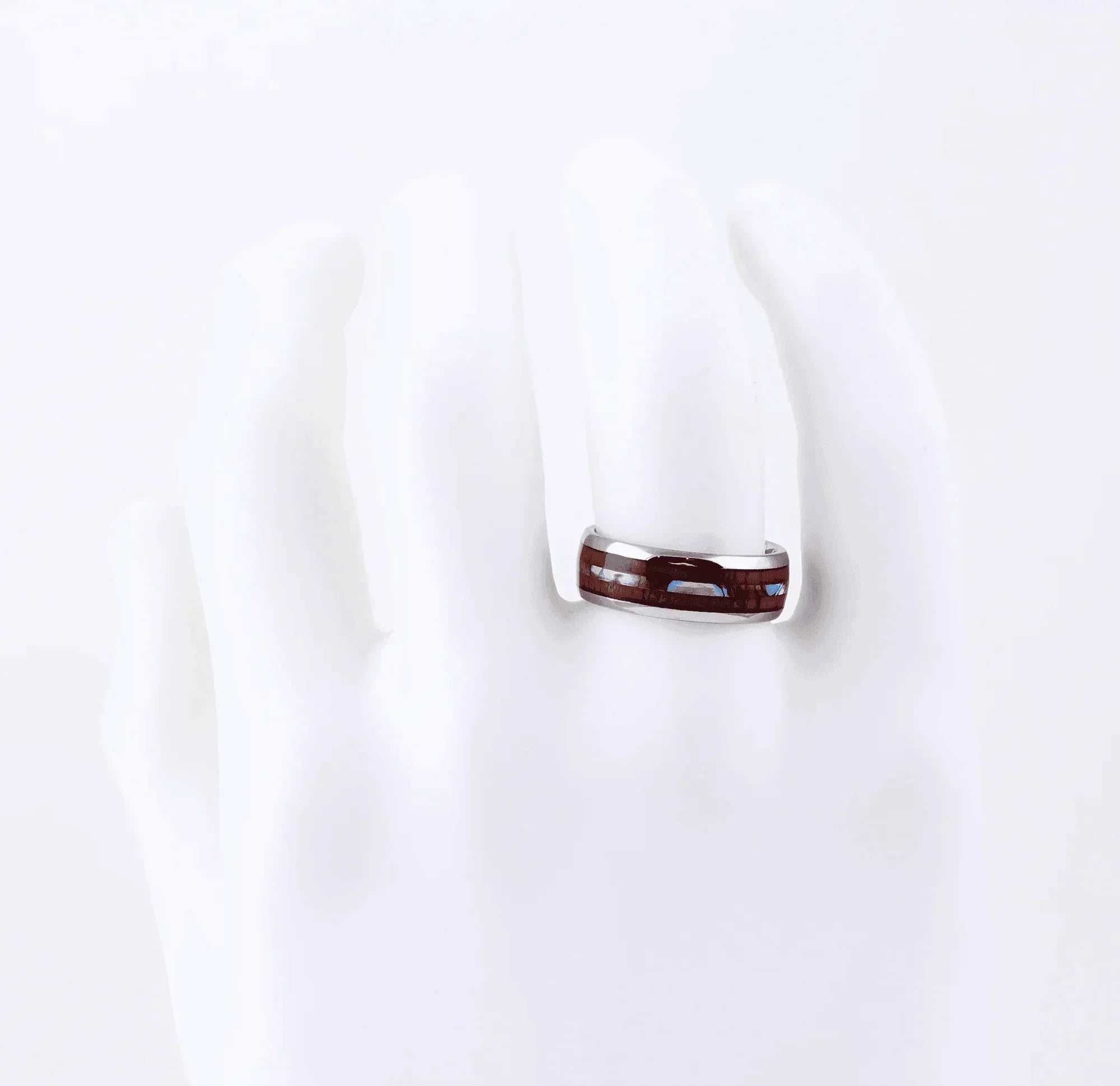 Mens Wedding Band Rings for Men and Women Hawaiian Koa Wood and Abalone - Jewelry Store by Erik Rayo