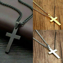 Load image into Gallery viewer, Cross Pendant Necklace Stainless Steel 24 Inch Chain - Jewelry Store by Erik Rayo
