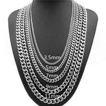 Load image into Gallery viewer, Cuban Curb Chain Necklace in Silver for Men and Women Stainless Steel - Jewelry Store by Erik Rayo
