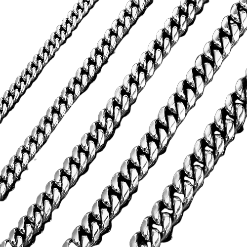 Cuban Curb Chain Necklace in Silver for Men and Women Stainless Steel - Jewelry Store by Erik Rayo