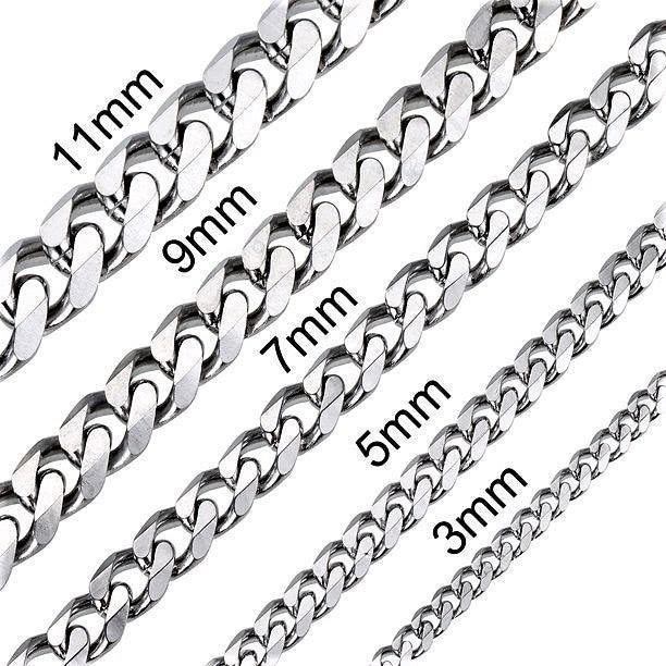 Cuban Curb Chain Necklace in Silver for Men and Women Stainless Steel - Jewelry Store by Erik Rayo