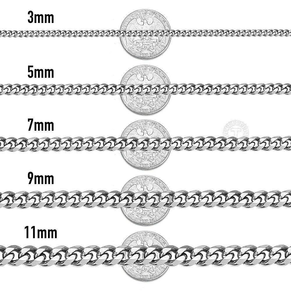 Cuban Curb Chain Necklace in Silver for Men and Women Stainless Steel - Jewelry Store by Erik Rayo