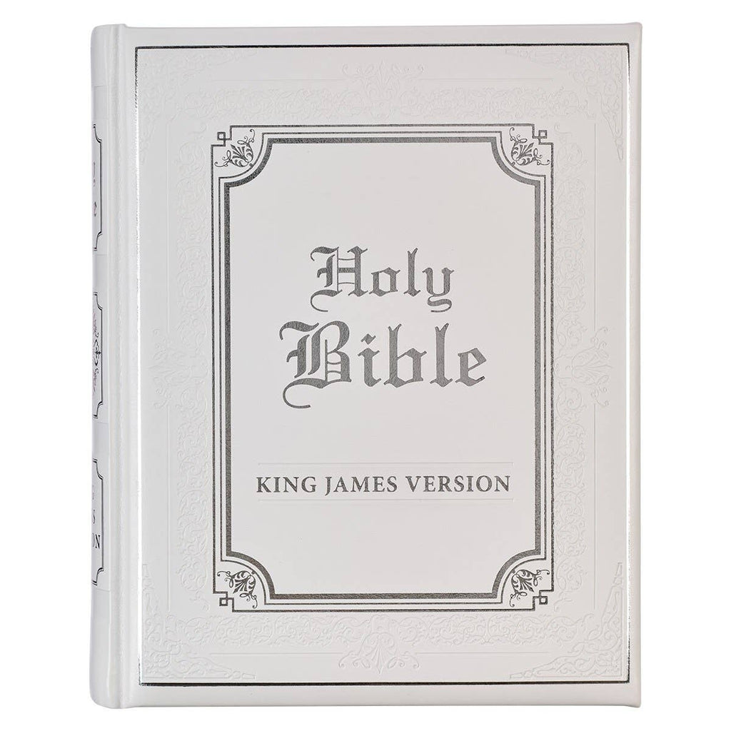 KJV Family Bible Faux Leather Padded HC, White