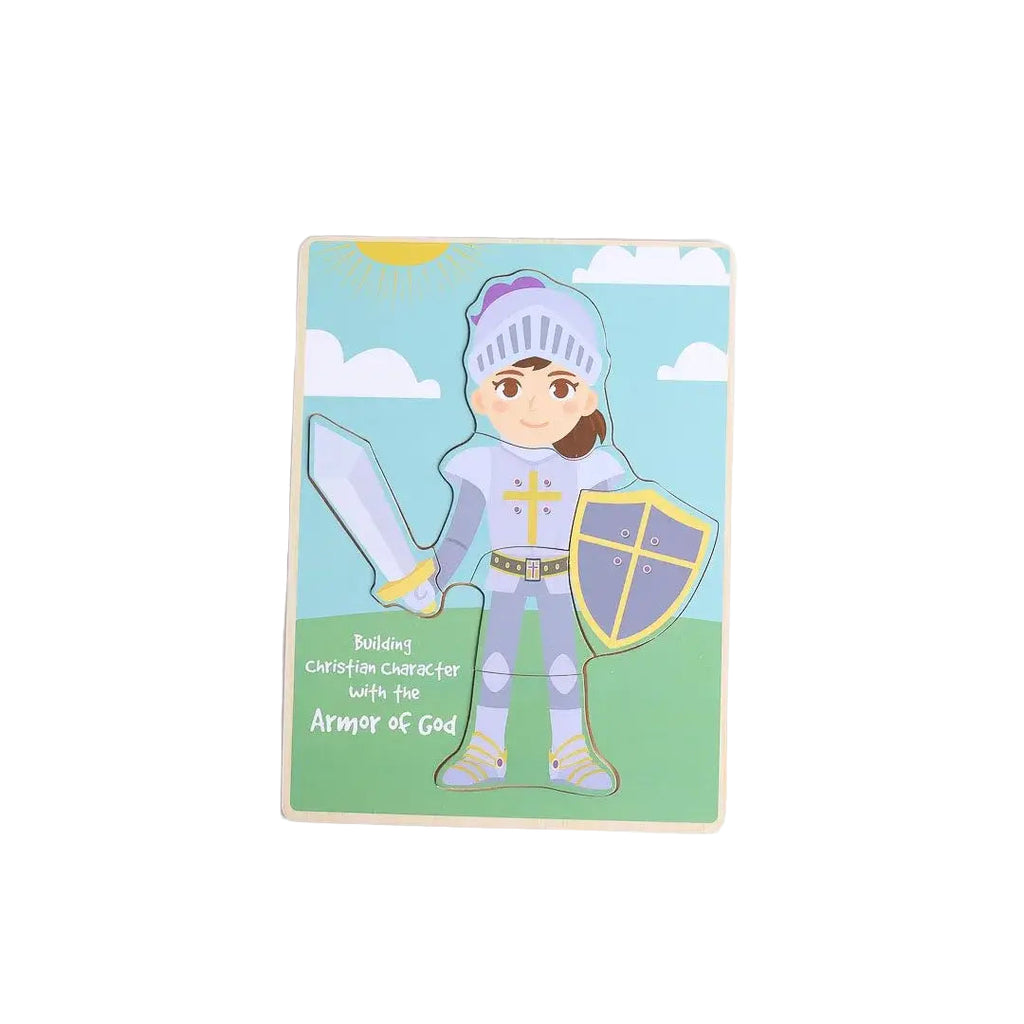 Puzzle Wood Armor Of God Build-A-Kid Girl