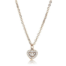Load image into Gallery viewer, DA086 - IP Rose Gold(Ion Plating) Stainless Steel Chain Pendant with AAA Grade CZ in Clear - Jewelry Store by Erik Rayo
