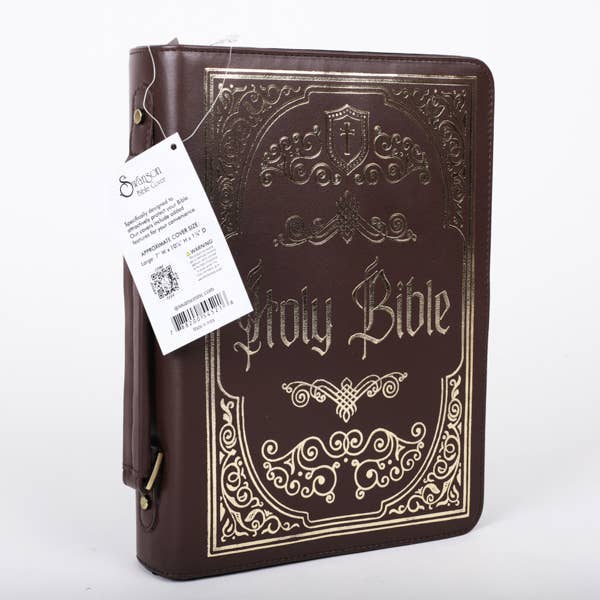 Bible Cover - Imitation leather - Ornate Gold - Holy Bible - L