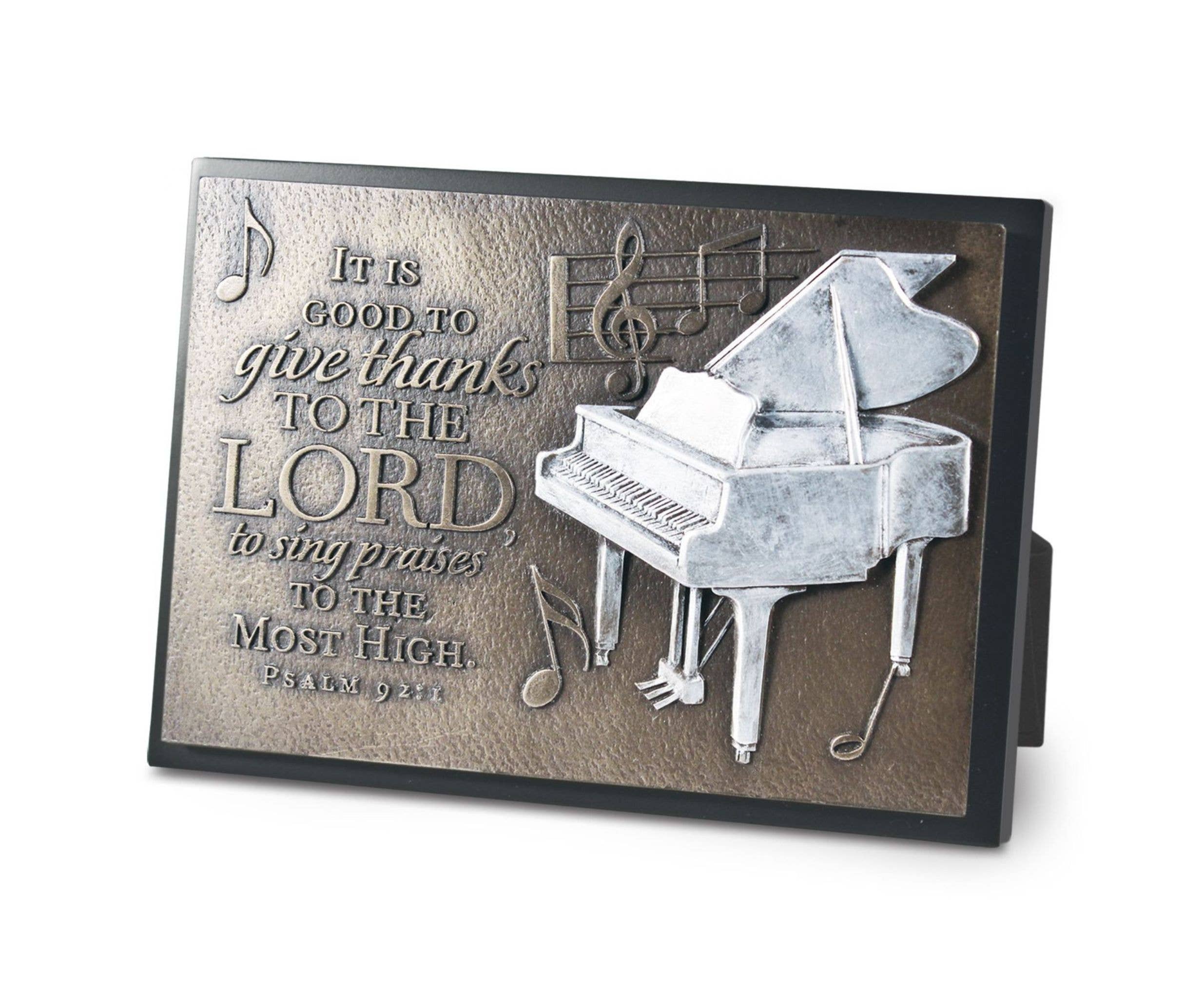 LCP Sculpture Plaque Give Thanks White Piano