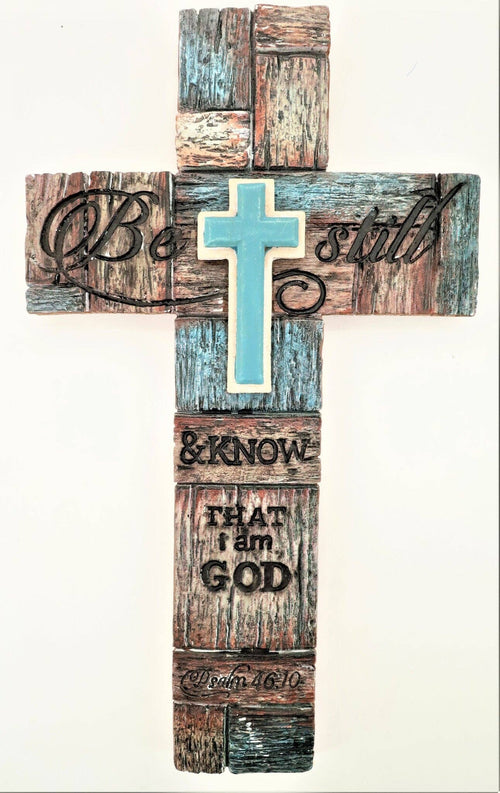 12" x 7" Be Still Wood Cross