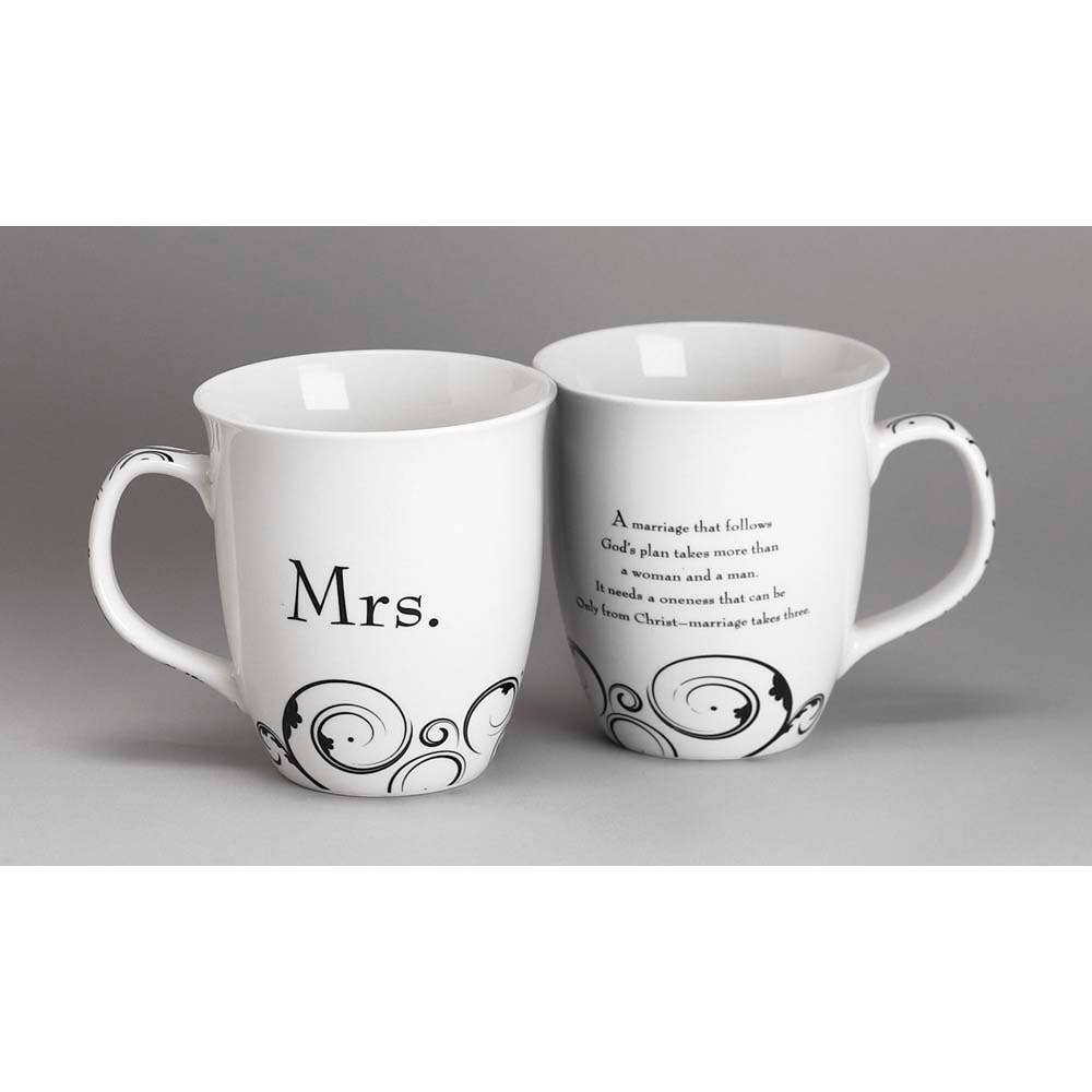 Mr & Mrs China Mug Set 10 oz
