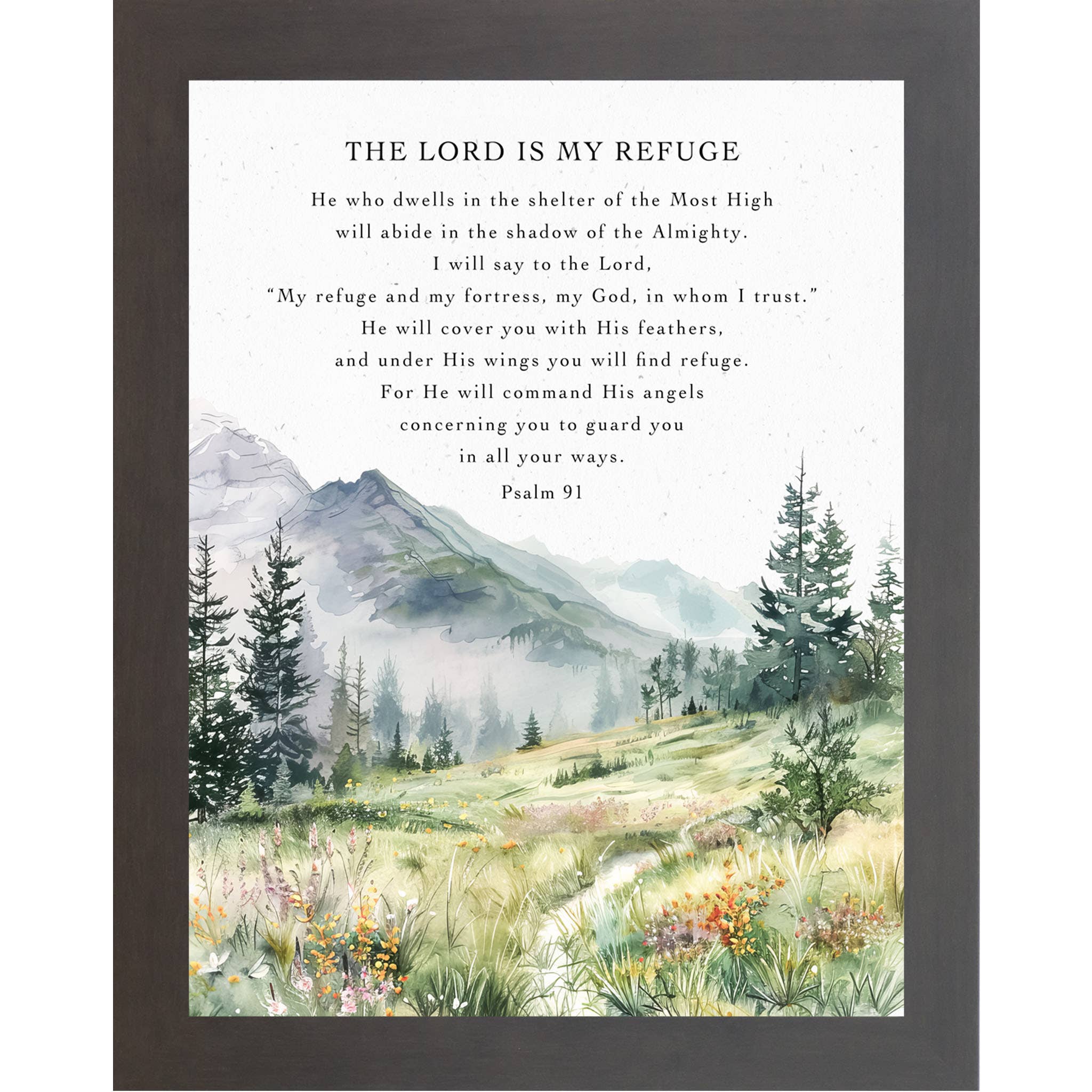 The Lord Is My Refuge Psalm 91 Christian Art Sign Decor