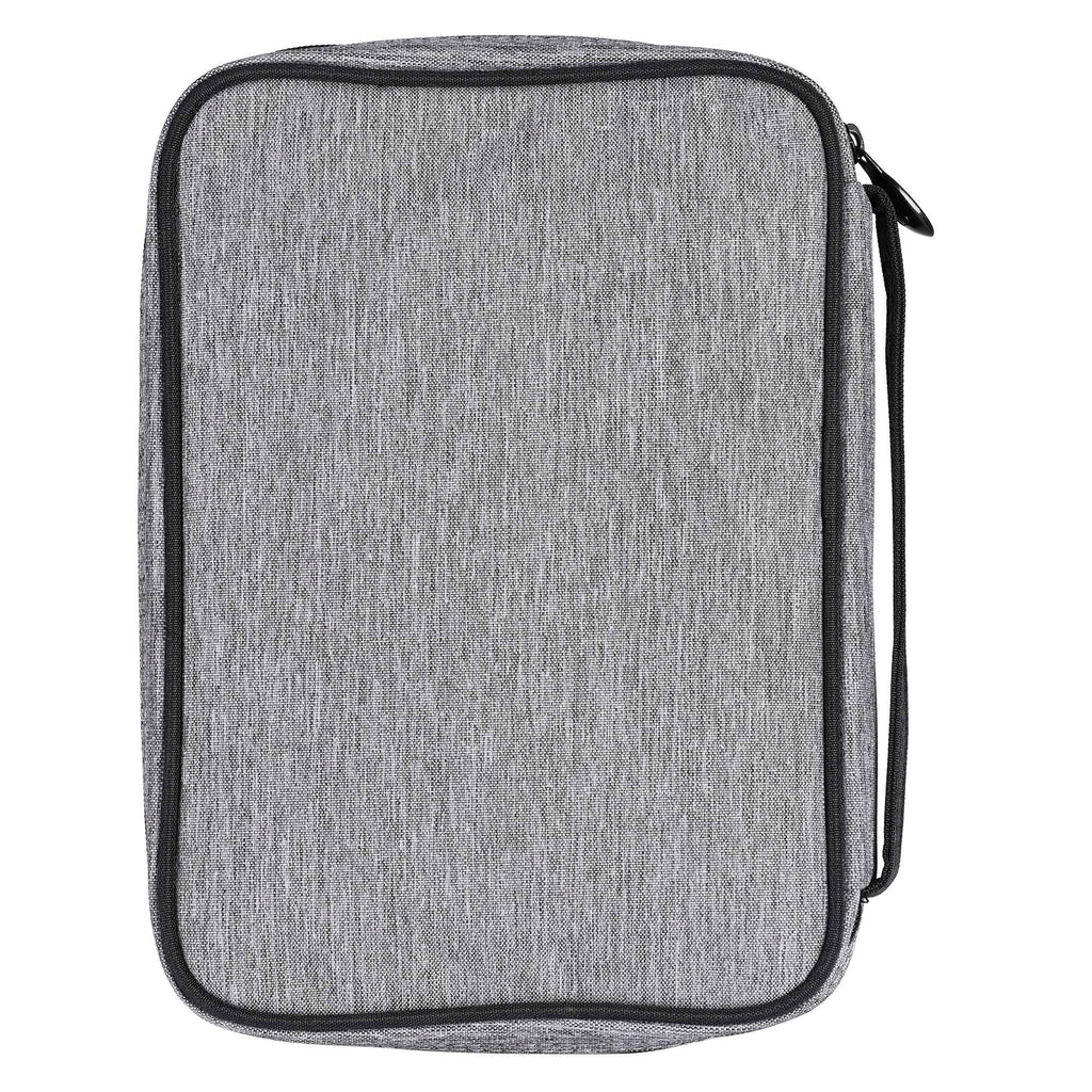 Bible Cover Heather Black Canvas Large
