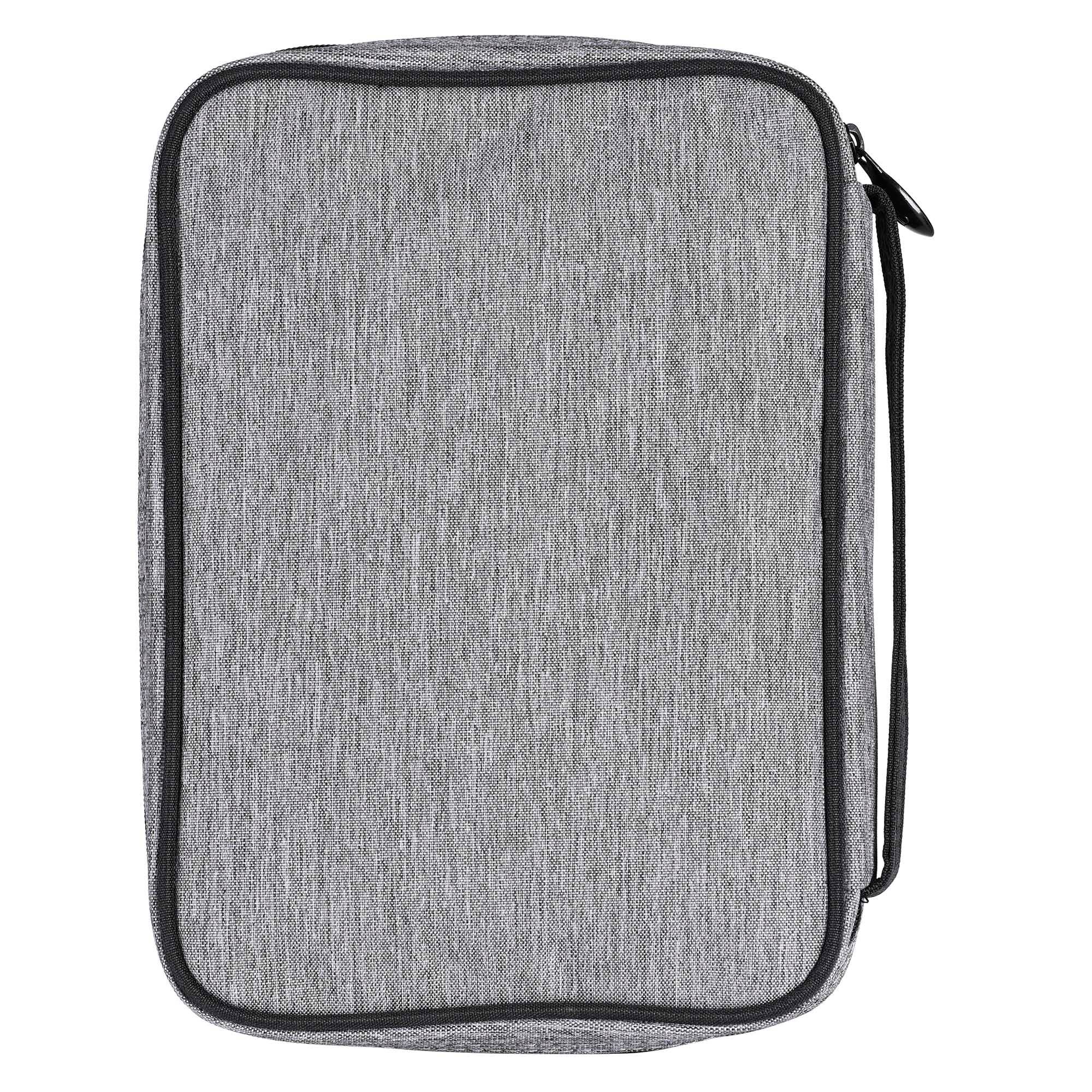 Bible Cover Heather Black Canvas Large