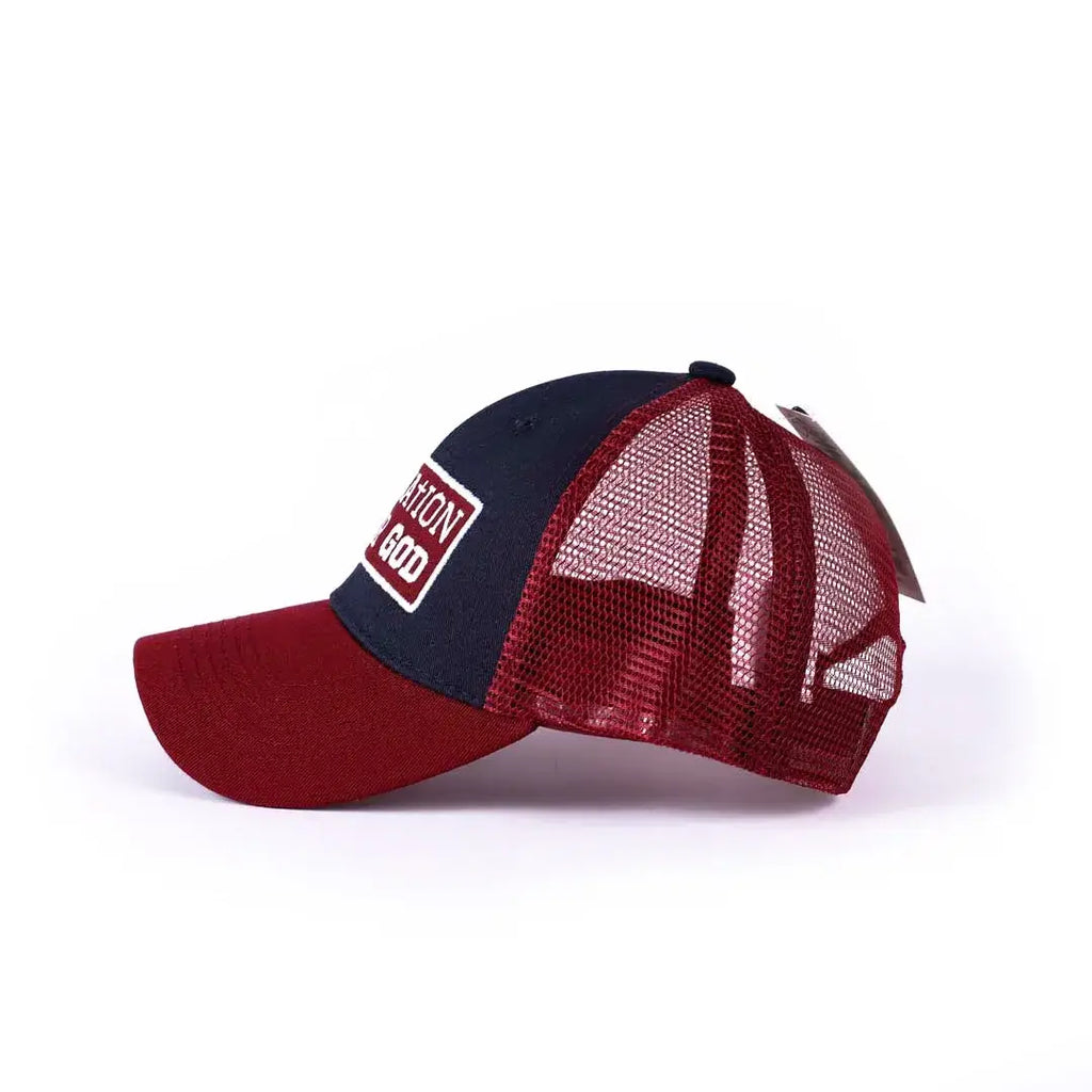 Hat - Navy/Burgundy - One Nation Under God - Mesh Back