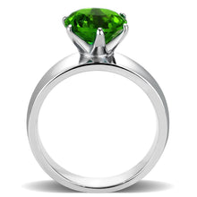 Load image into Gallery viewer, Emerald Green Silver Womens Ring Solitaire Stainless Steel Zircoin Anillo Esmeraldo Verde y Plata Para Mujer Solitario Acero Inoxidable - Jewelry Store by Erik Rayo
