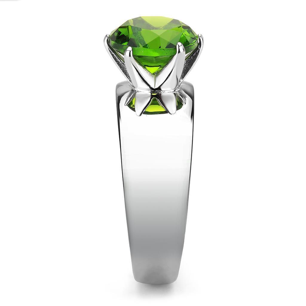 Emerald Green Silver Rings for Women Solitaire Stainless Steel Zircoin Anillo Esmeraldo Verde y Plata Para Mujer Solitario Acero Inoxidable - Jewelry Store by Erik Rayo