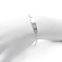 Load image into Gallery viewer, Kids 925 Sterling Silver ID Bracelet – Personalized Engraving | 6-Inch Children&#39;s Link Bracelet
