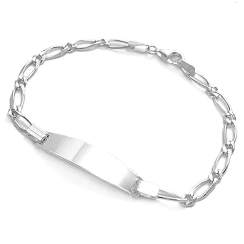 Kids 925 Sterling Silver ID Bracelet ‚¬€œ Personalized Engraving | 6-Inch Children's Link Bracelet - Jewelry Store by Erik Rayo