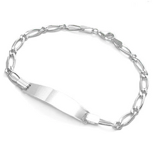 Load image into Gallery viewer, Kids 925 Sterling Silver ID Bracelet – Personalized Engraving | 6-Inch Children&#39;s Link Bracelet
