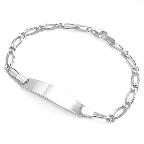 Kids 925 Sterling Silver ID Bracelet – Personalized Engraving | 6-Inch Children's Link Bracelet