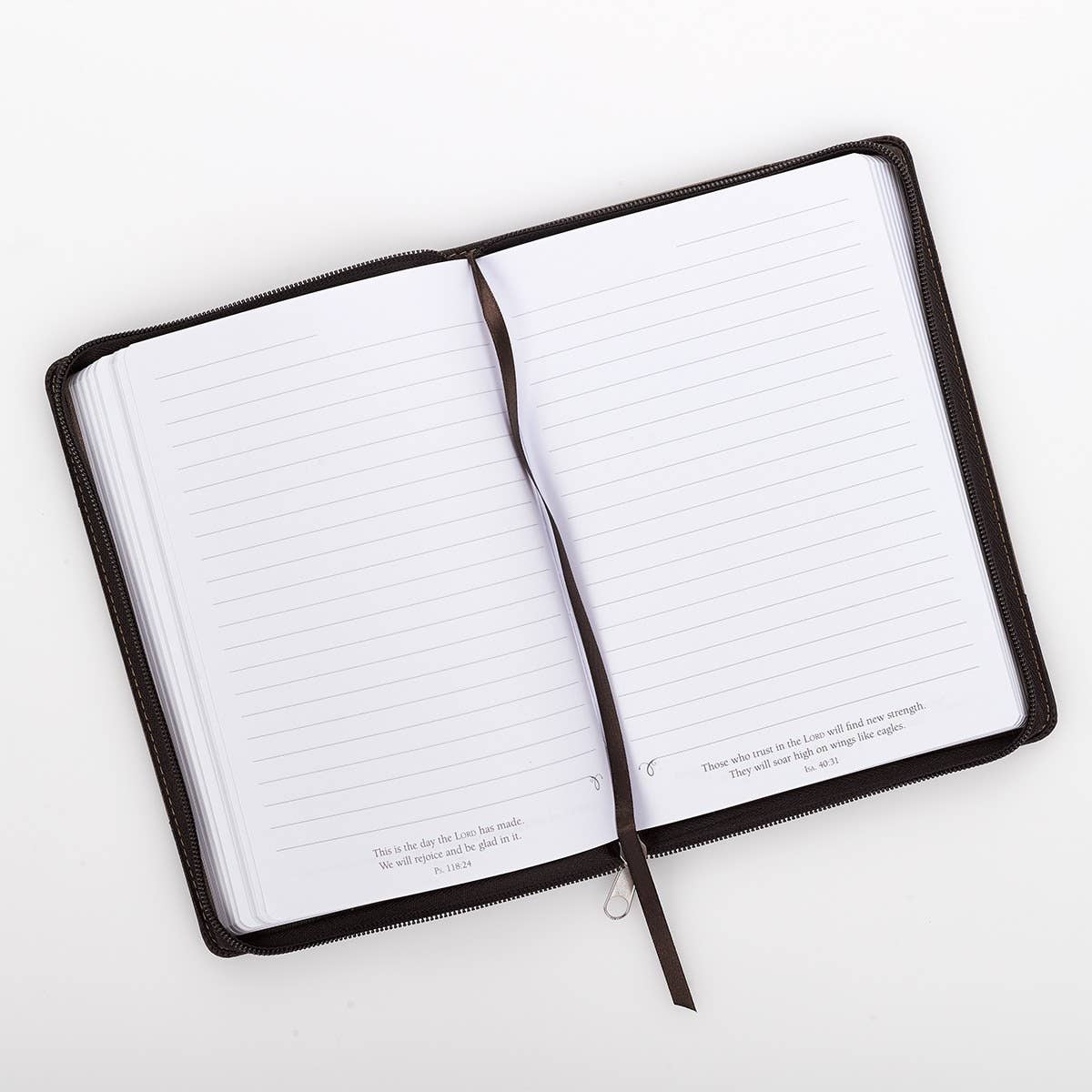 Journal Classic Zip Brown Two-tone Be Strong Josh. 1:9
