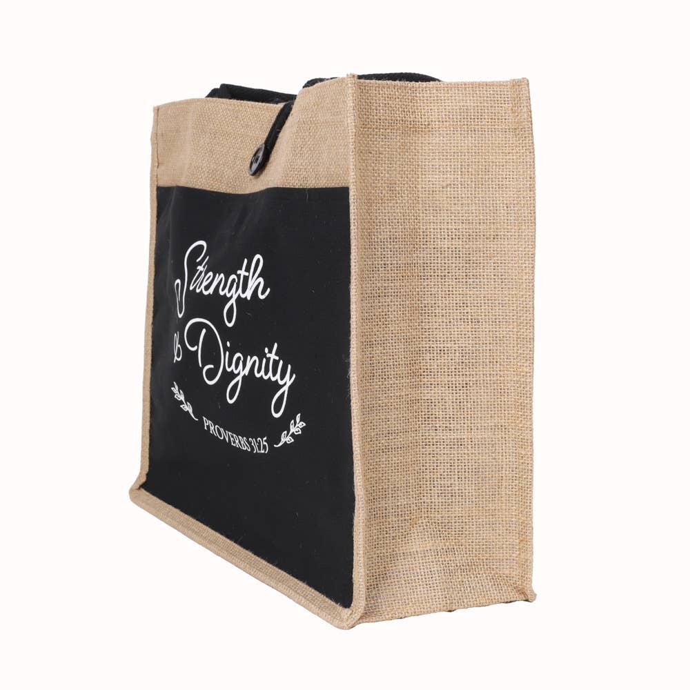Jute Tote Bag Dignity  17X13.5X6