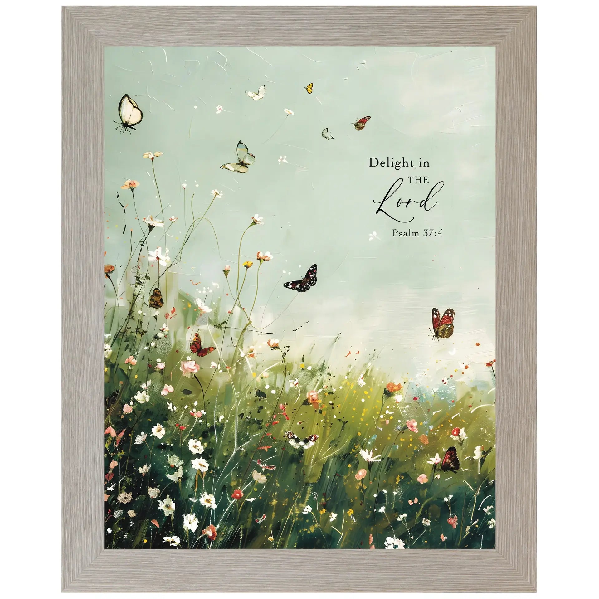 Delight In The Lord Floral Butterfly Butterflies Art Sign