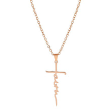 Load image into Gallery viewer, Faith Cross Necklace Stainless Steel Pendant 24 inch Chain - Jewelry Store by Erik Rayo
