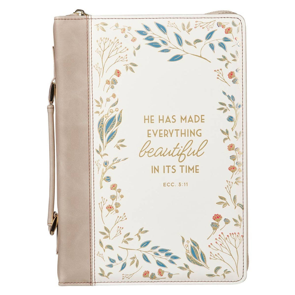 Bible Cover Fashion Cream Everything Beautiful Ecc. 3:11 M