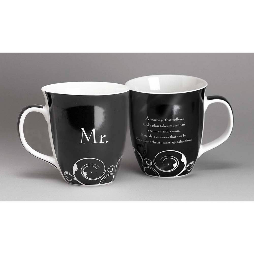 Mr & Mrs China Mug Set 10 oz