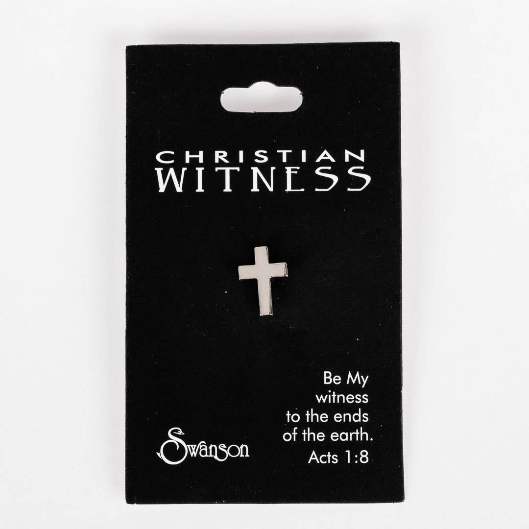 Lapel Pin Cross Silver 1/2In Pk6