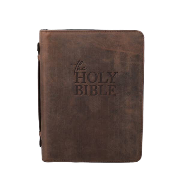Bible Cover - Buffalo Leather - Holy Bible - L
