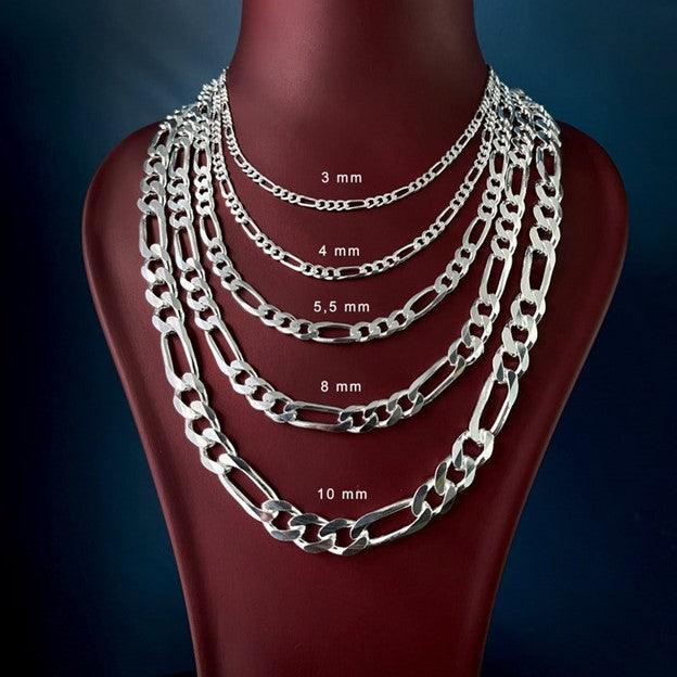 Figaro Chain Necklace for Men and Women Stainless Steel in Silver - Jewelry Store by Erik Rayo