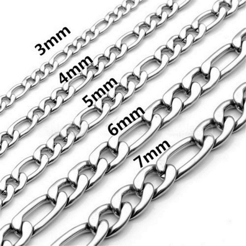 Figaro Chain Necklace for Men and Women Stainless Steel in Silver - Jewelry Store by Erik Rayo