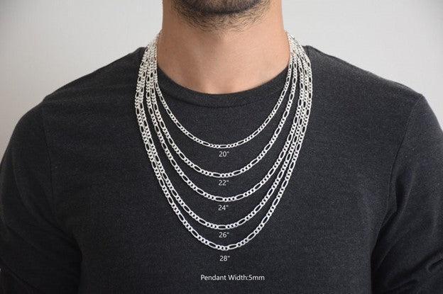Figaro Chain Necklace for Men and Women Stainless Steel in Silver - Jewelry Store by Erik Rayo